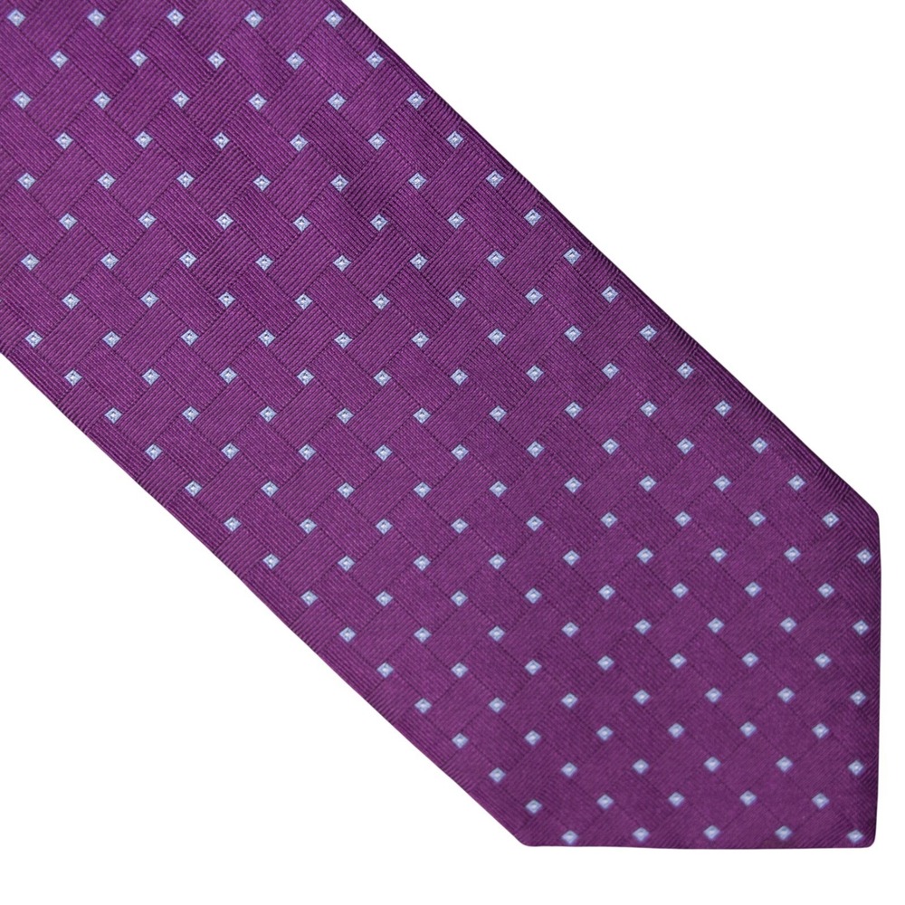 VTG Brooks Brothers Mens Purple Geometric Basketweave Neck Tie Silk Made in USA